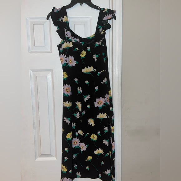 NWT, LOFT Floral Black Dress, Size 2 Petite - Picture 4 of 7
